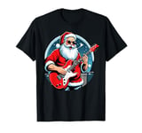 Santa Claus Rocker Guitar Player Rock and Roll Christmas T-Shirt