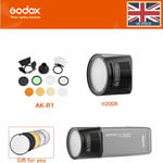 UK AK-R1 Accessory Kit Honeycomb Barn Door Diffuser+Godox AD200 H200R Flash Head