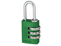 ABUS combination lock 145/20 green - Luggage lock, locker lock and much more. - Aluminium padlock - individually adjustable combination code - ABUS security level 3