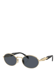 Prada PR65ZS Women's Oval Sunglasses, Pale Gold/Grey