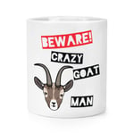 Beware Crazy Goat Man Makeup Brush Pencil Pot - Funny Animal