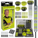 WINMAU Michael Van Gerwen MvG Gift Set -Jeu de fléchettes de 50 pièces avec 4 Jeux de tiges de fléchettes, 4 Jeux de Volants et Accessoires