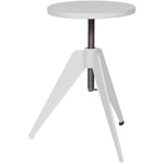 Tabouret blanc en métal Dim : 41.5× 41.5 × 41-60 cm Pegane