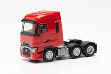 Herpa Renault T Facelift Tracteur 6x2, fidèle à l'original à l'échelle 1:87, modèle de Camion pour Diorama, modélisme, Objet de Collection, décoration fabriqué en Plastique, 315104-002, Rouge