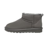 EVER AU Womens Women Finch Ultra Mini Classic Boots - Grey Suede - Size UK 7