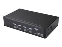 Startech.Com 4-Ports Displayport Kvm-Switch Med 4K 60 Hz Upplösning - Omkopplare För Tangentbord/Video/Mus/Ljud - 4 X Kvm/Ljud - 1 Lokal Användare - Skrivbordsmodell - Växelström 100 - 240 V