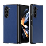 Samsung Galaxy Z Fold5 5G Litchi Kunstskinn Bakdeksel - Blå