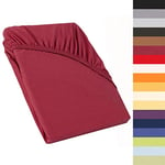 CelinaTex Perla Drap-Housse surmatelas Housse lit sommier tapissier Coton 140x200-160x200 cm Bordeaux