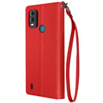 Case for Nokia C21 Plus Video Stand Wallet Faux-leather Red