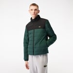 Lacoste Mens Hooded Puffer Jacket in green - Size Medium