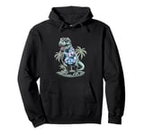 T-Rex on Vacation Funny Dino Lover Island Design Pullover Hoodie