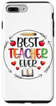 Coque pour iPhone 7 Plus/8 Plus Best Teacher Ever Crayon Apple Heart Book