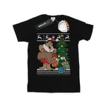 The Flintstones Dam/Damer Jul Fair Isle Bomull Boyfriend T-Shirt M Svart Black M