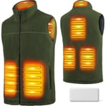 LABCOOL Gilet Chauffant, Veste Chauffante Homme Femme avec 5V 12000mAh Batterie incluse, USB Polaire Chauffant avec 3 Niveaux de Chauffage, 6 Zones Chauffante, Blouson Sans Manche Chauffante