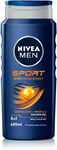 NIVEA MEN Sport Shower Gel Pack of 6 (6 x 400ml), Refreshing Body Wash UK