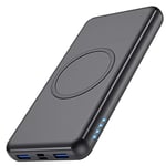 iPosible 10 W Power Bank sans Fil 26 800 mA,【18 W PD Type-C&USB QC 3.0 】 Chargeur Portable sans Fil Rapide Qi Chargeur Portable sans Fil Batterie Externe pour iPhone 13 12 11,Samsung-Noir