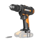 WORX - Perceuse-visseuse à percussion sans fil 20V - 50Nm - ⌀13mm - WX370.9 (Livrée sans batterie ni chargeur, avec double embout)