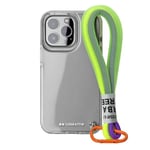 case&me Coque avec Cordon Urban pour iPhone 14 Pro Max, Cordon Multi-usages Amovible, Coque Fashion, Transparente