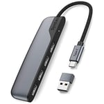 Hub USB C vers USB 4 Ports, Syntech Type C vers USB 3.0 Hub avec Un Adaptateur USB C vers USB (USB 2.0), Thunderbolt 3 vers USB Hub Compatible avec Thunderbolt 4 MacBook Pro, iPad Pro, iMac, Surface