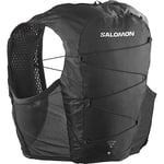 Salomon Active Skin 8 Compatible with Flasks Unisex Running Hydration Vest Hiking Trail , Precision Fit, 8L Easy Access, and Optimized Storage, Black, L