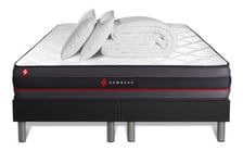 Pack sommier tapissier matelas  Mémoire de forme avec couette et oreillers