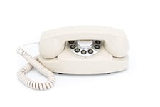 GPO Audrey 1950 Style Traditional Push Button Landline Telephone, Analogue Telephone with Rubber Feet, Tone Dialing, Ringer On/Off for Home, Hotels- Ivory