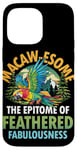 Coque pour iPhone 14 Pro Max Macaw-esome Incarnation de la fabuleuse à plumes