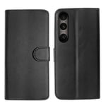 Leather Wallet Flip Cover Case for Sony Xperia 1 VI Black Black