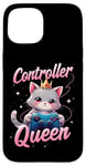 iPhone 15 Controller Queen Cute Gamer Cat Design- Gaming Cat Lovers Case