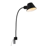 Briloner - Lampe de lit flexible, lampe de lit réglable, interrupteur à bascule, 1x E27 douille max. 10 Watt, câble inclus, noir, 63 cm
