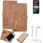 FOR Nokia C10 SMARTPHONE CASE COVER WALLETCASE CORK