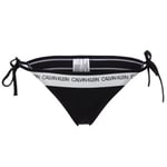 Calvin Klein CK Logo String Side Tie Bikini Svart Small Dame