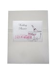 White Cotton Cards Wedding Day, Wedding Planner, Champagne & Flowers. White 26.5 x 21 x 1.5 cm