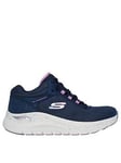 Skechers Arch Fit Waterproof Engineered Mesh Lace-Up Trainers - Navy, Navy, Size 7, Women