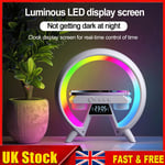 RGB Alarm Clock Wireless Phone Charger Bluetooth Speaker LED Lamp Night Light