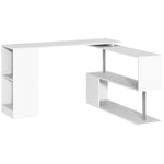 Corner Desk with Storage Shelf L-Shaped Desk Study Workstation