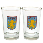 Aston Villa FC Crest Shot Glass Set (2-pack) One Size Blå/Gul Blue/Yellow/Clear One Size