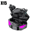 X15 TWS ¿couteurs sans fil 5.3 Bluetooth Casque 65 ms Faible latence ¿couteurs Esport Gaming Headset Gamer avec micro pour xiaomi iphone-x15 noir_XINENGJI