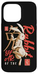 Coque pour iPhone 14 Pro Max Année du lapin Zodiaque chinois Anime Art traditionnel