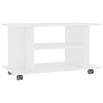 Meuble TV avec roulettes blanc 80x40x45 cm bois d'ingénierie - Prolenta Premium