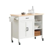 SoBuy FKW105-WN Desserte Roulante Chariot de Cuisine Meuble de Rangement à roulettes Chariot de Service îlot de Cuisine Buffet Multifonctionnel