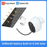 Camera de Surveillance Solaire Exterieur wifi 3MP 1080P Tuya Smart Life 5200mAh Batterie Rechargeable Securite Sirene pir