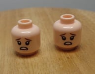 Lego  Minifigure Head Face With 2 faces Light Nougat x2 Parts & Pieces