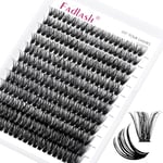 Fadlash Cluster Extensions de cils individuels 60D 0,07 D Curl 15-20 mm Extensions DIY Extensions de cils à la maison