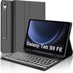 Clavier Pour Samsung Galaxy Tab S9 Fe 2023, Clavier Galaxy Tab S9fe, Étui Clavier Pour Samsung Tab S9 11"", Italien Bluetooth Rétro-Éclairé Amovible Clavier Galaxy Tab S9 Fe 10,9"", Noir