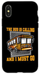 Coque pour iPhone X/XS Le bus appelle et je dois aller chauffeur de bus scolaire jaune