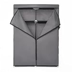 OHS, Organiseur Portable, vêtements et penderie, Rangement en Toile, Armoire Enroulable Anthracite, 100% Polyester, métal, Gris Charbon, Double-108 x 154cm