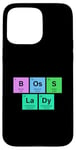 Coque pour iPhone 15 Pro Max Patron Lady Tableau périodique Cadeau scientifique STEM Laboratoire Femme