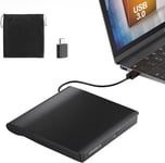 Lecteur Cd Externe Pour Pc Portable,Graveur Dvd Externe Plug&Play,Lecteur Cd/Dvd +/-Rw Usb 3.0 Type-C,Lecteur Dvd Externe Pour Ordinateur Portable De Bureau Windows 11/10/8/7/Xp Linux Os