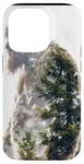 Coque pour iPhone 14 Pro Bigfoot Figurine Sasquatch Yeti Nature Double exposition Art